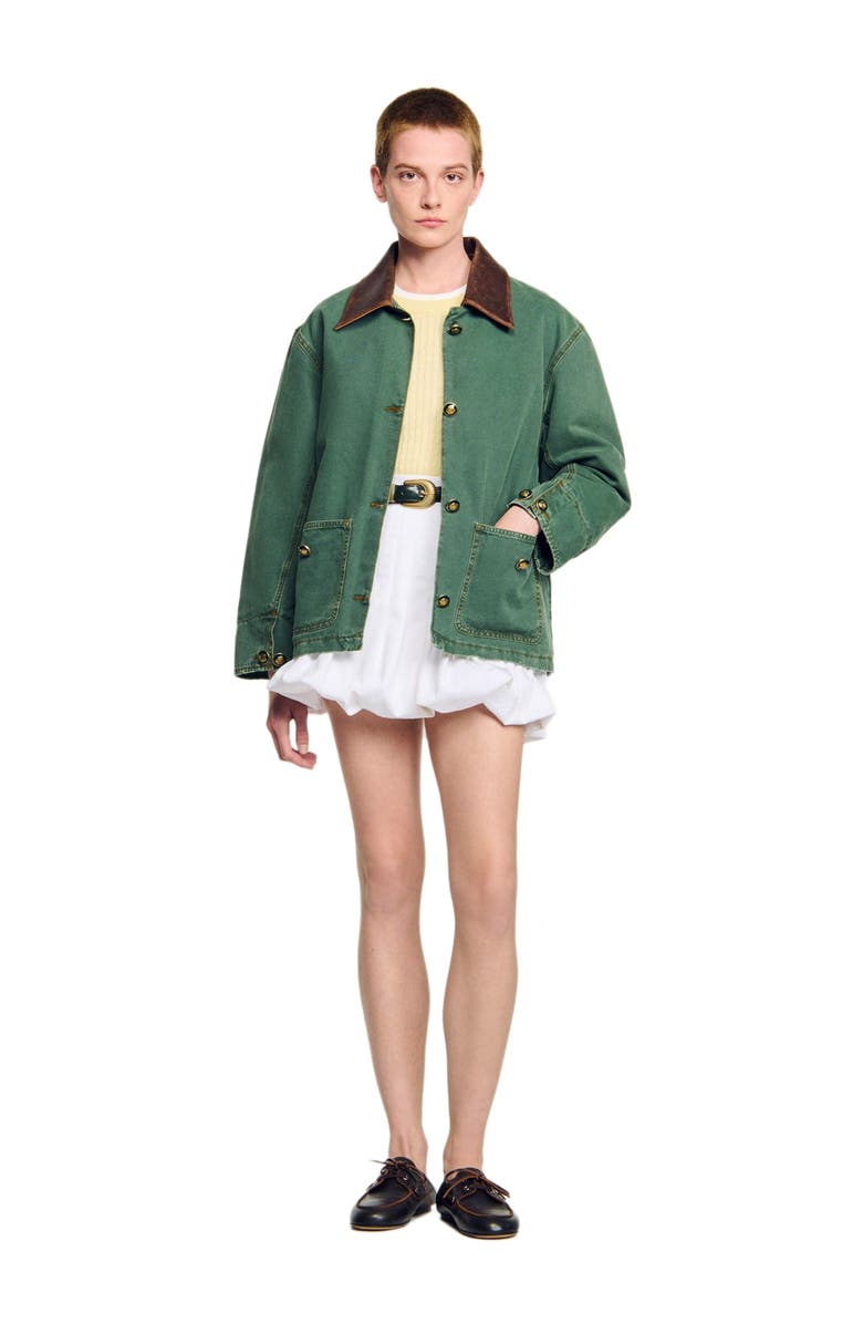 SANDRO Workwear jacket, Alternate, color, Dark Green