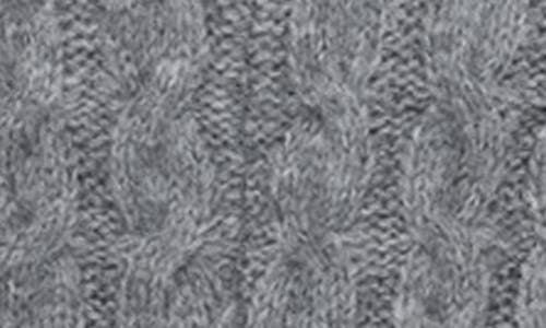 Rain And Rose Jewel Embellished Cable V-neck Sweater In Gray