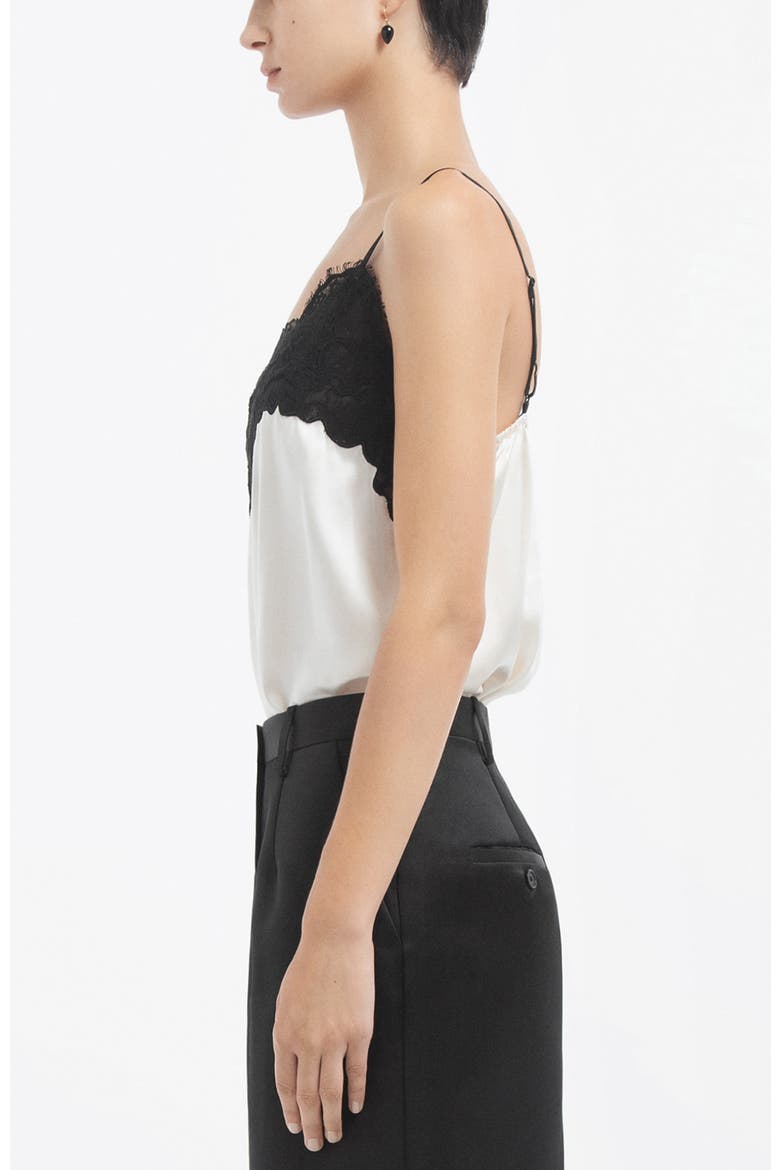 Lace Camisole in Silk, Alternate, color, Ivory