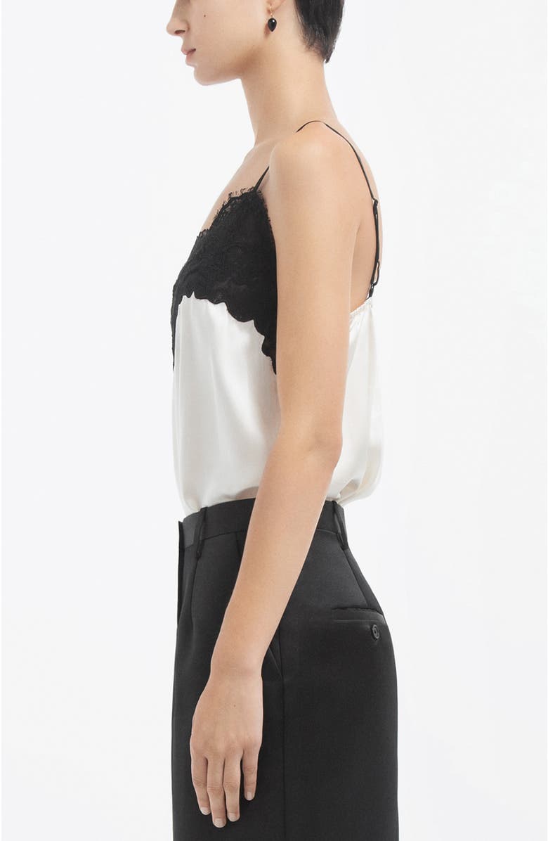 CO Lace Camisole in Silk, Alternate, color, Ivory