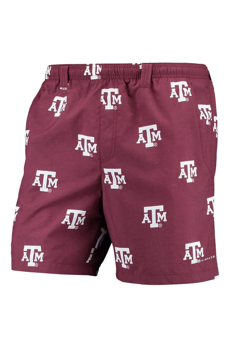 Men's Columbia Maroon Texas A&M Aggies PFG Backcast II Omni-Shade Hybrid Shorts, Main, color, Maroon