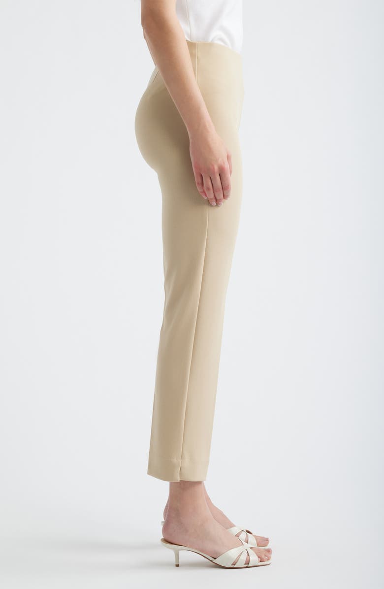 Anne Klein Hollywood Waist Straight Leg Ankle Pull-On Pants, Alternate, color, Safari