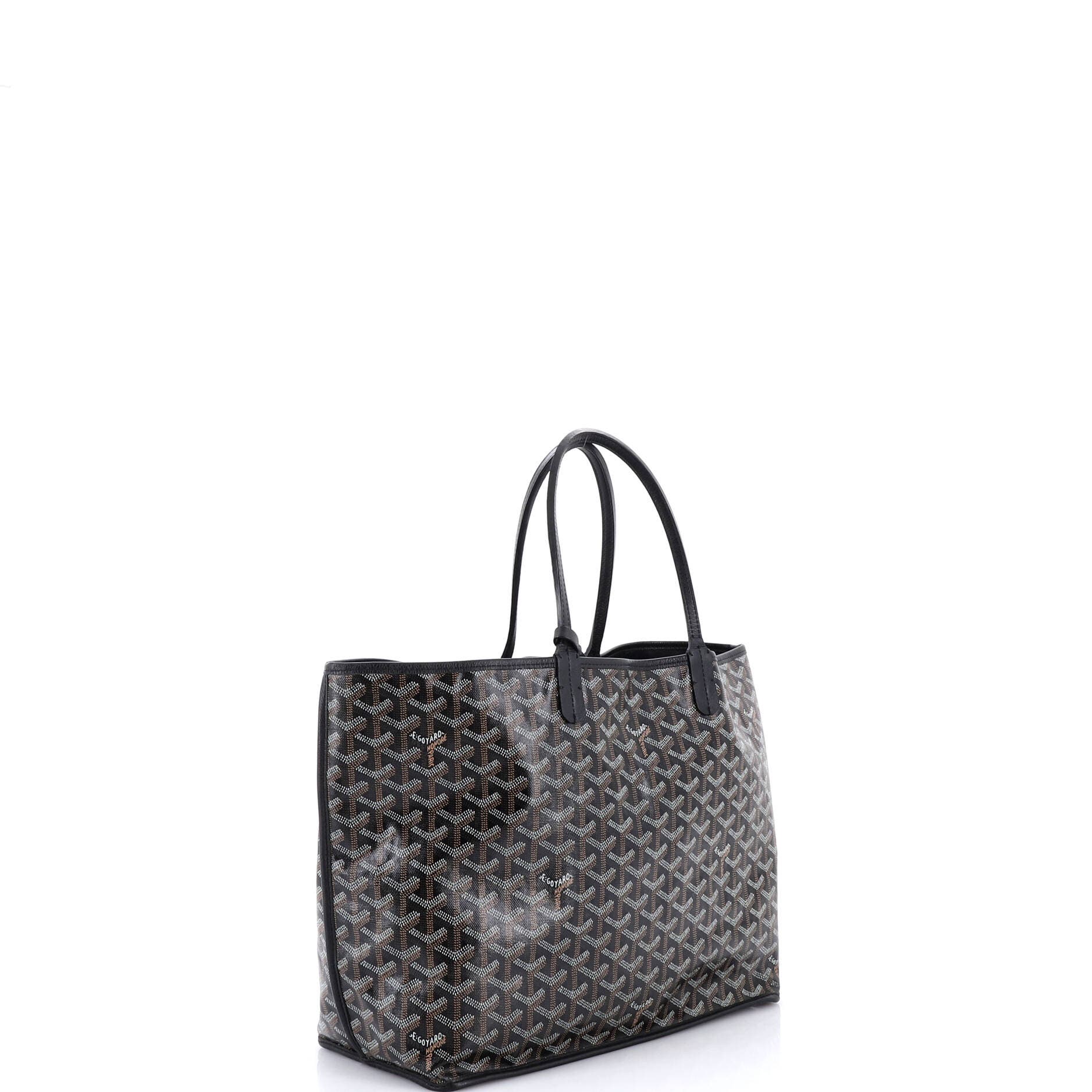Pre-Owned Goyard Anjou Reversible Tote Coated Canvas PM, Alternate, color, Black