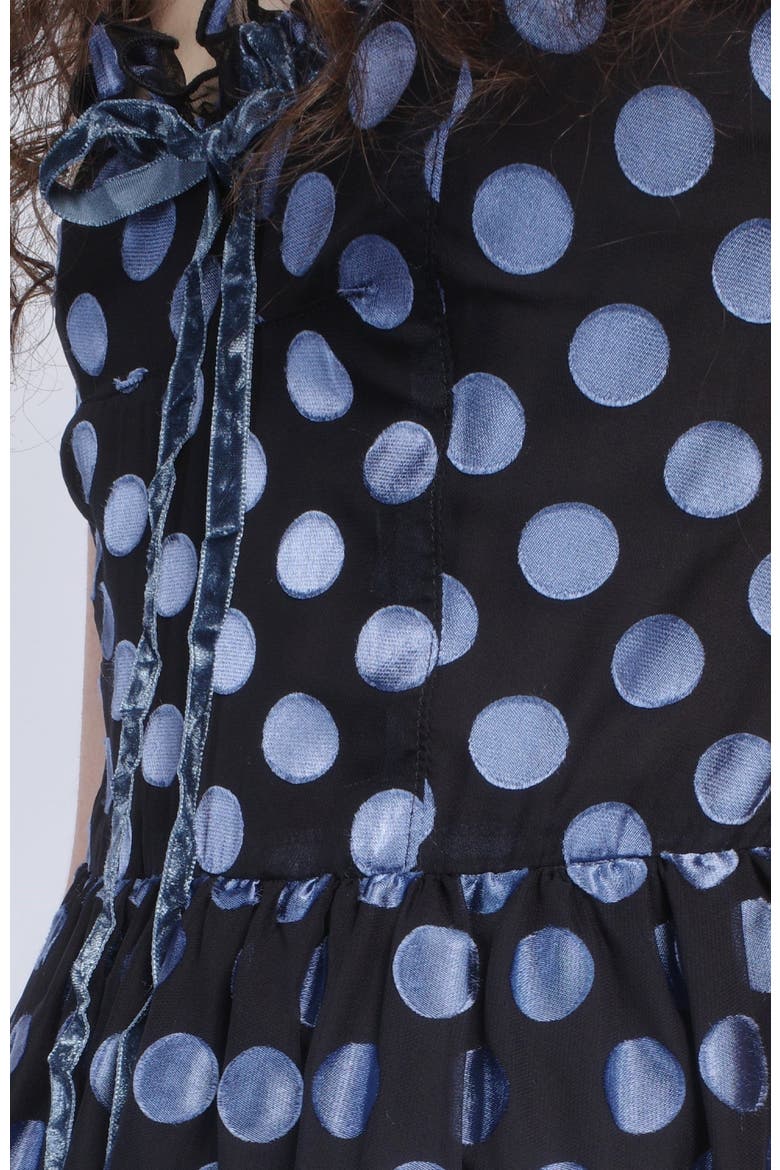 Dot Chiffon Ruffle Mini Dress, Alternate, color, CORNFLOWER MULTI