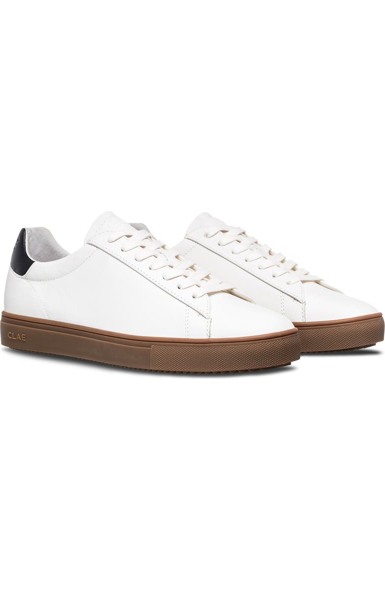 CLAE Bradley Leather Sneaker, Main, color, White Black Dark Gum