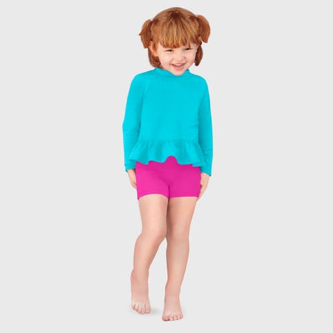 Baby Girls Swim Peplum UPF 50+ Long Sleeve Rashguard Tee (Baby)