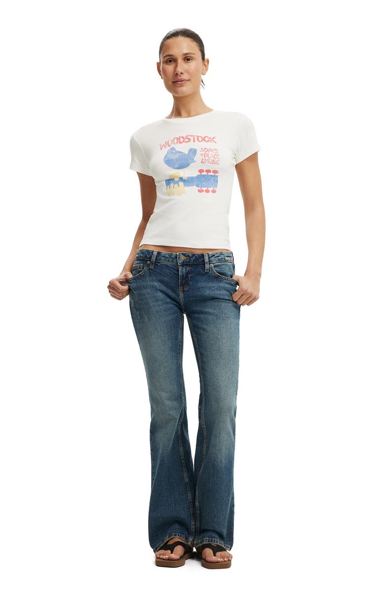 Cotton On Women's The Lcn Graphic Tiny Tee, Alternate, color, Woodstock 3 Days Vintage