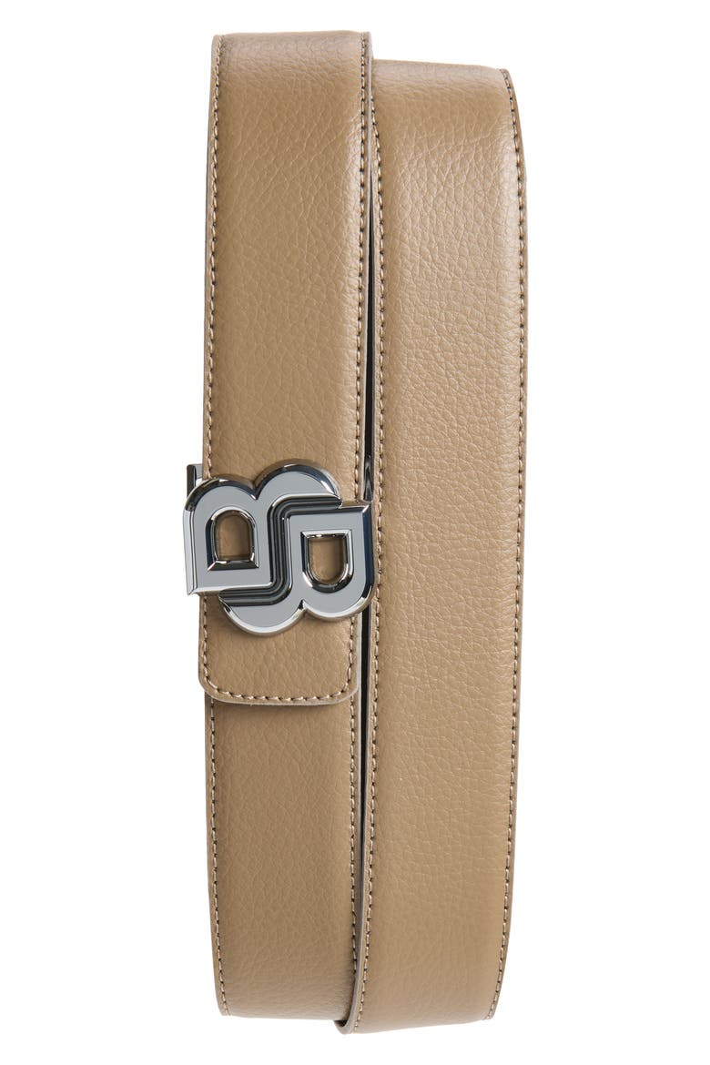 Icon Leather Belt, Main, color, MEDIM BEIGE