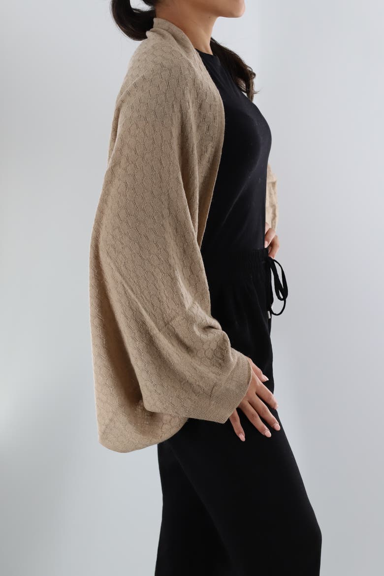 Knit Coccoon Wrap, Alternate, color, Oatmeal