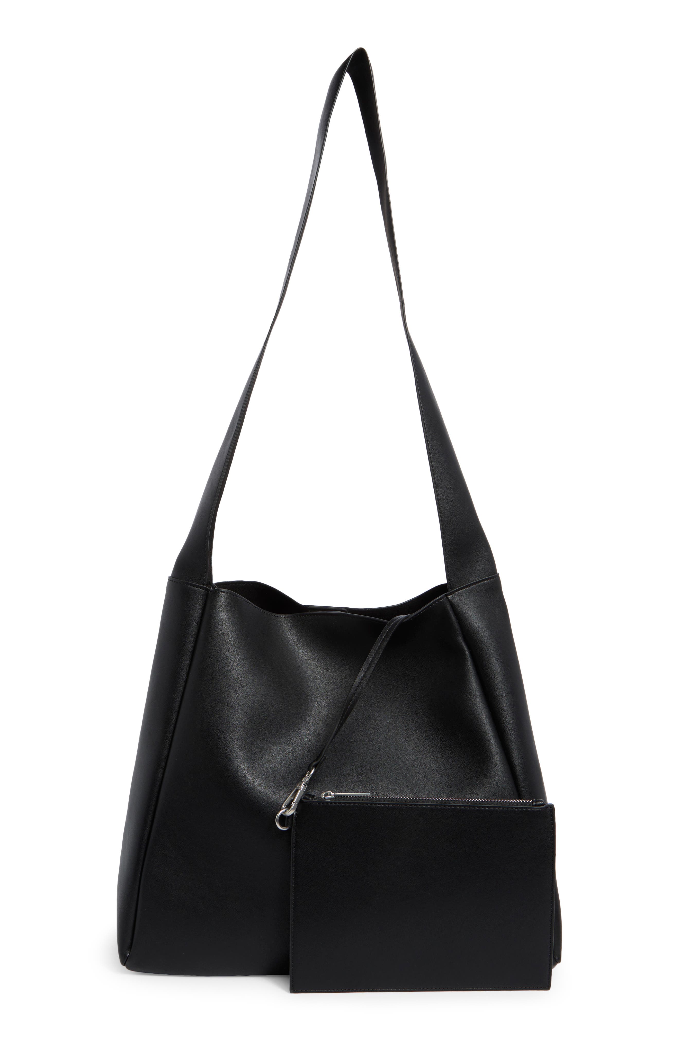 BCBG Extra Long Strap Tote Bag, Alternate, color, Black