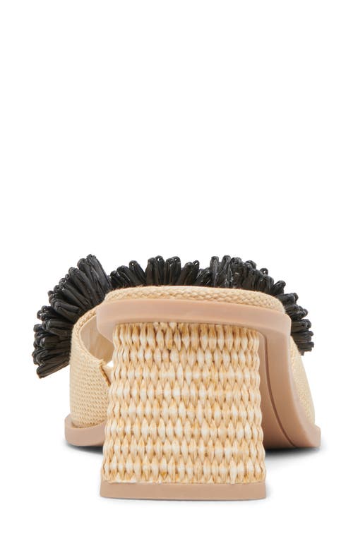 Dolce Vita Benoit Raffia Slide Sandal In Natural/black Raffia