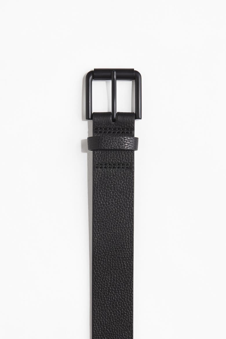Leather Belt, Main, color, Black