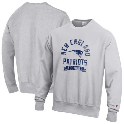 Men's Champion  Heather Gray New England Patriots Reverse Weave Fleece Pullover Sweatshirt
