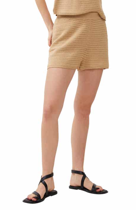 French Connection Lumi Mozart Open Stitch Cotton Shorts