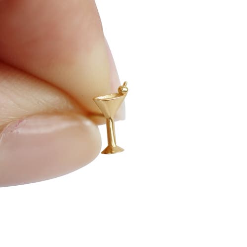 Whit Jewelry 14k Yellow Gold Martini Stud In Gold