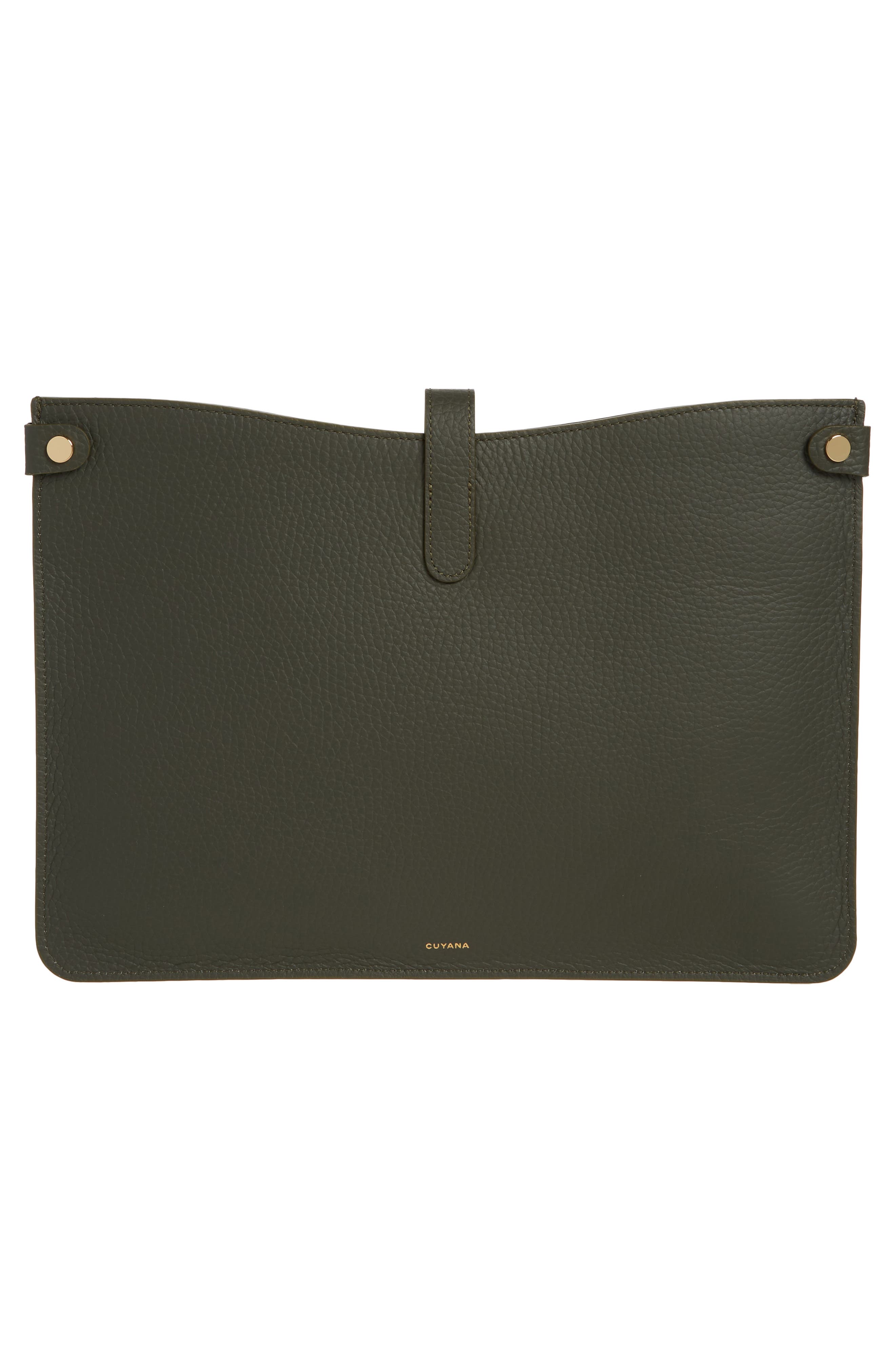 Cuyana System 13-Inch Leather Laptop Sleeve, Alternate, color, Dark Olive