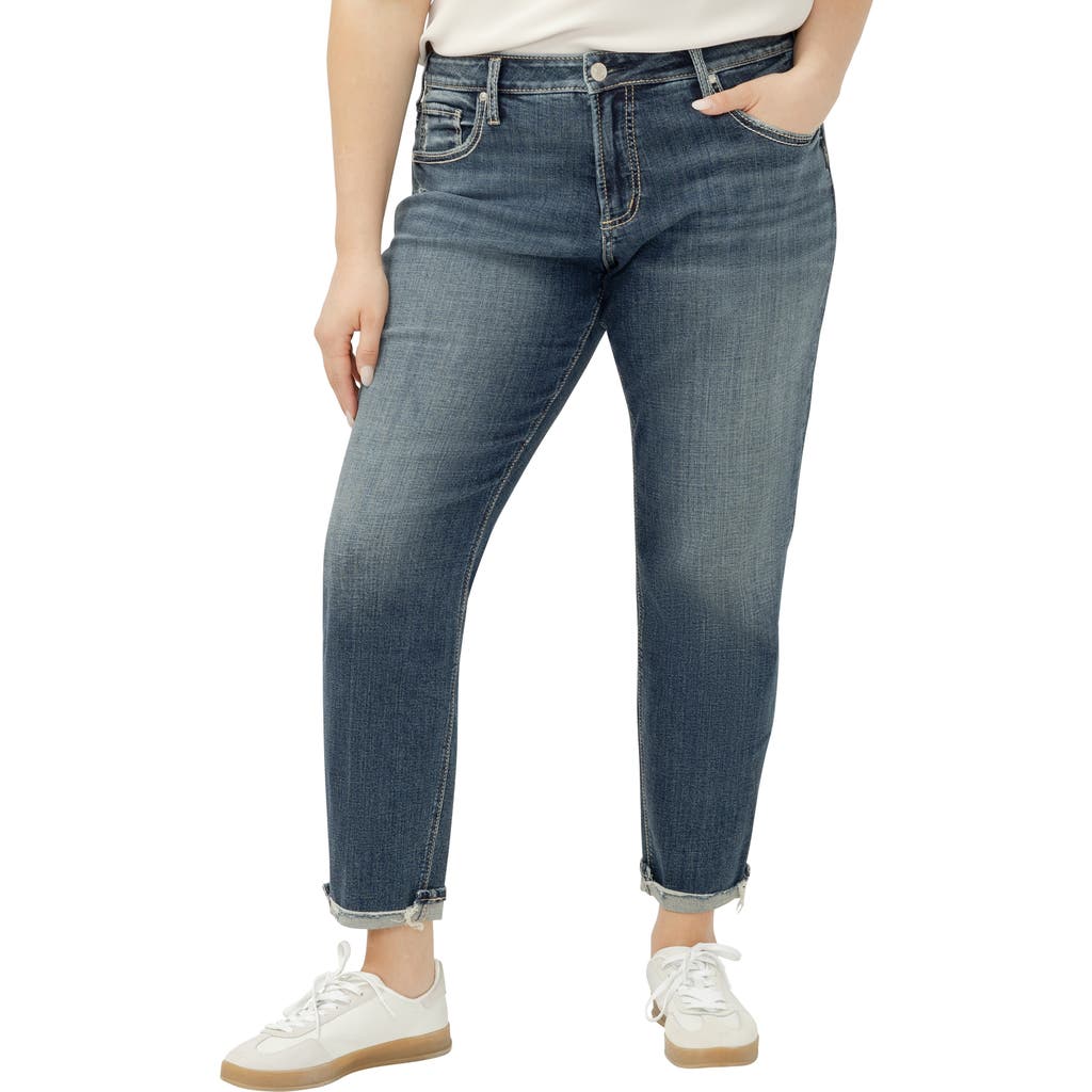 Silver Jeans Co. Mid Rise Slim Boyfriend Jeans In Blue
