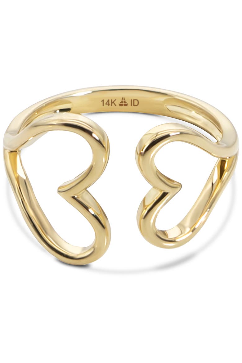Couple Heart Ring in 14K Gold, Alternate, color, Yellow Gold