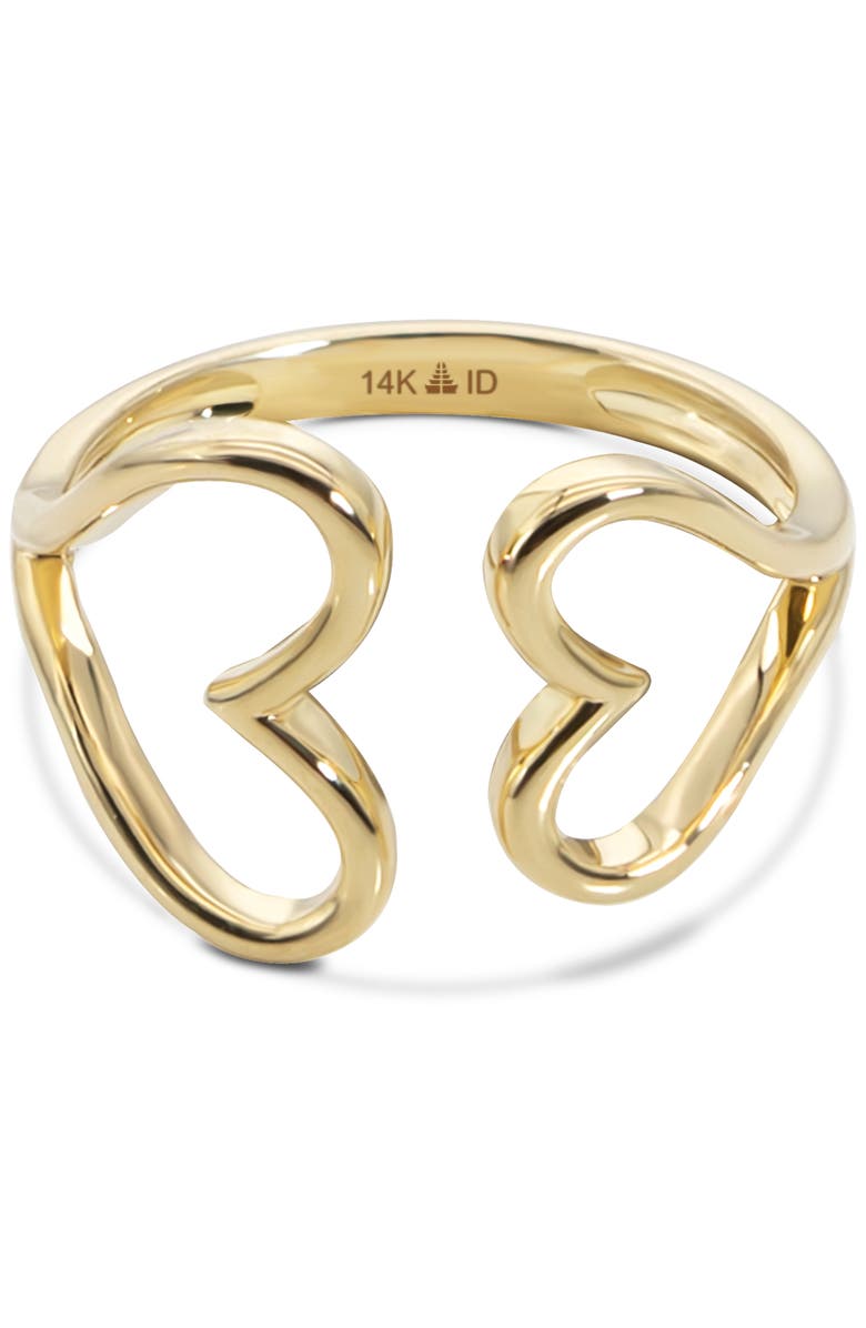 DEVATA Couple Heart Ring in 14K Gold, Alternate, color, Yellow Gold