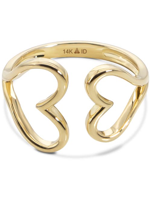 Devata Couple Heart Ring In Gold