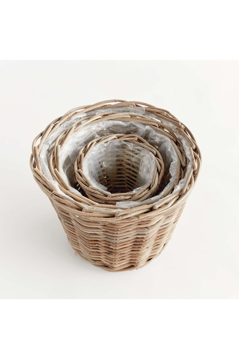 Normandy Tapered Basket Planters Set Of 3, Alternate, color, Gray