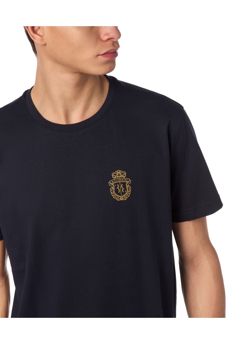 T-Shirt Round Neck Ss Crest Men, Alternate, color, navy