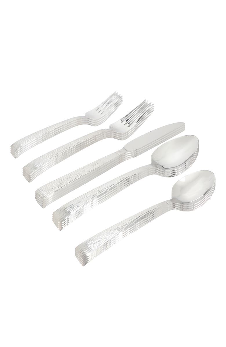 Gibson Home Cowper 20 Piece Stainless Steel Flatware Set, Main, color, Metallic Silver