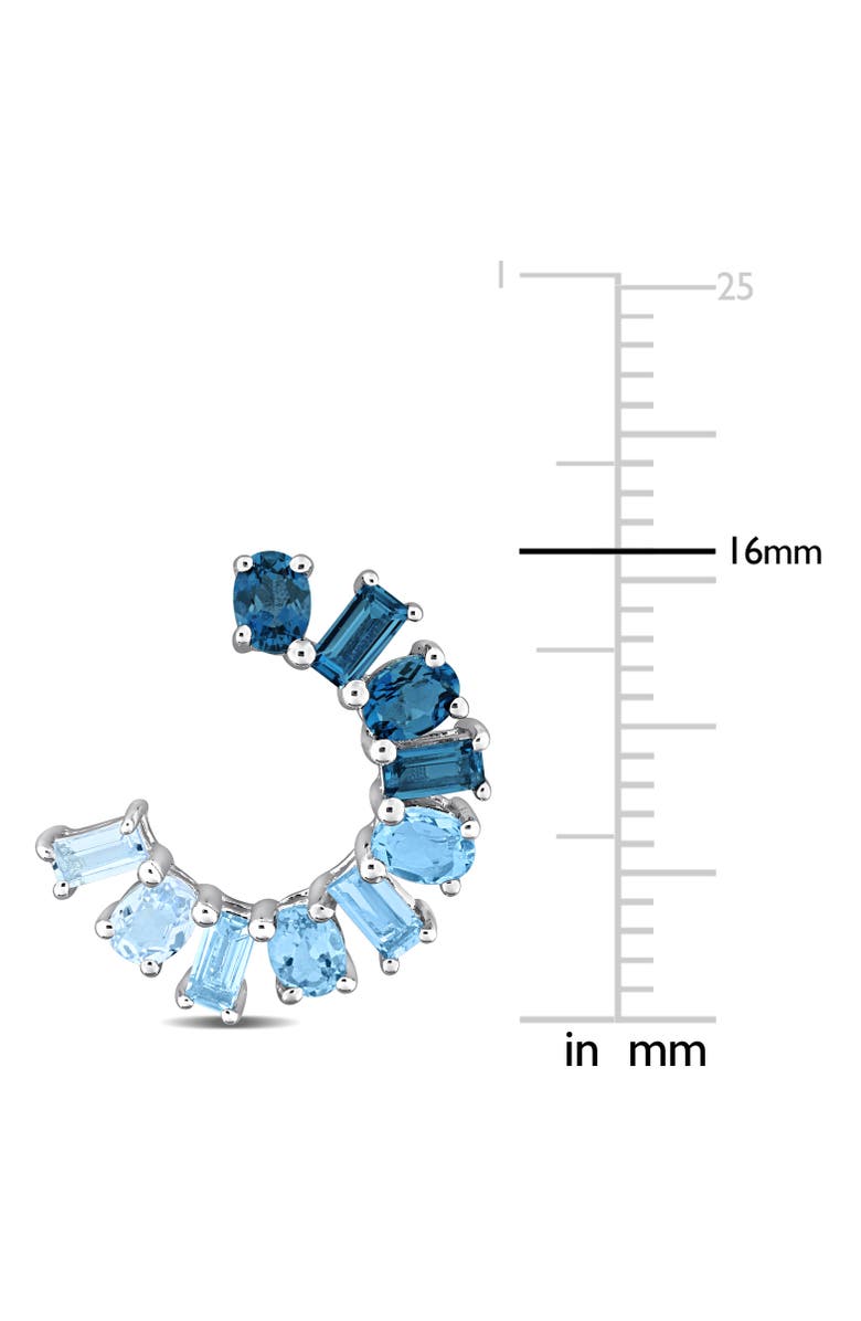 Julianna B. Blue Topaz Curved Earrings Sterling Silver, Alternate, color, Blue Topaz