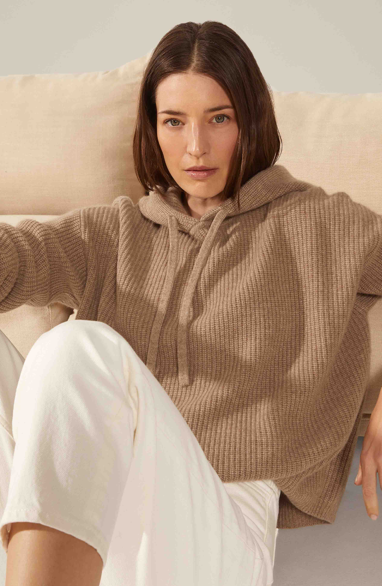 Italic Josie Chunky Cashmere Hoodie, Alternate, color, 