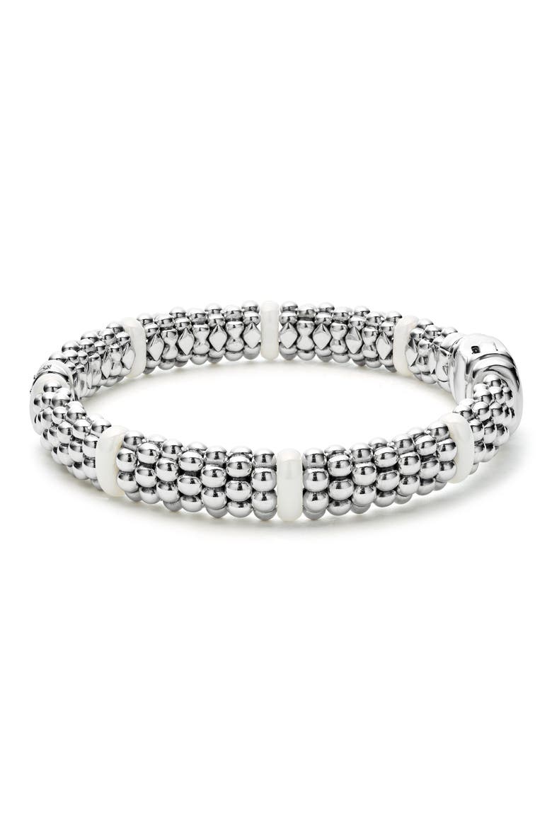 White Caviar Diamond Station Bracelet, Alternate, color, SILVER/ DIAMOND