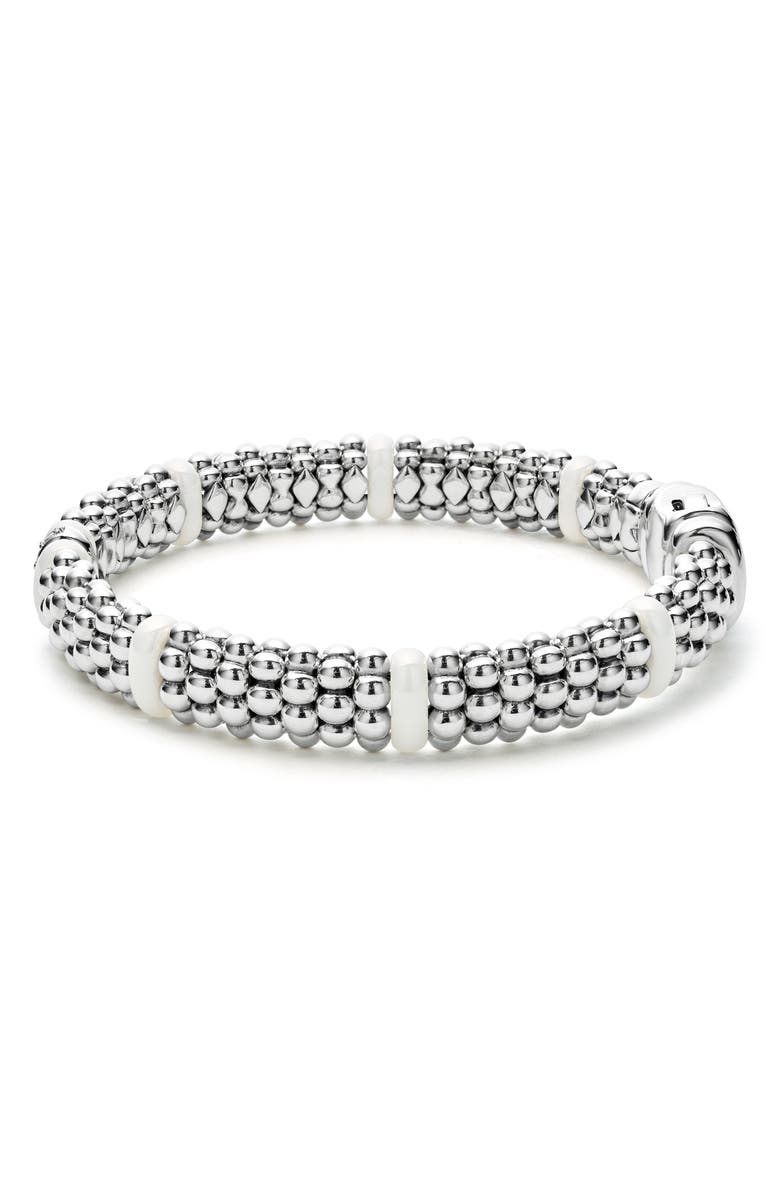 LAGOS White Caviar Diamond Station Bracelet, Alternate, color, White