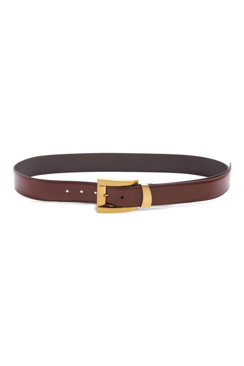 Leather Belt, Main, color, ROSEWOOD-GOLD 82