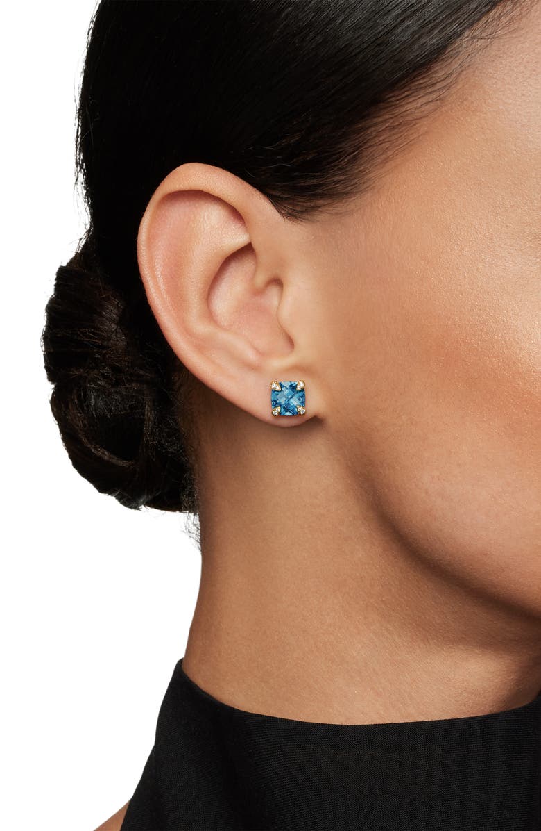 David Yurman Châtelaine Earrings with Semiprecious Stones in 18K Gold, Alternate, color,