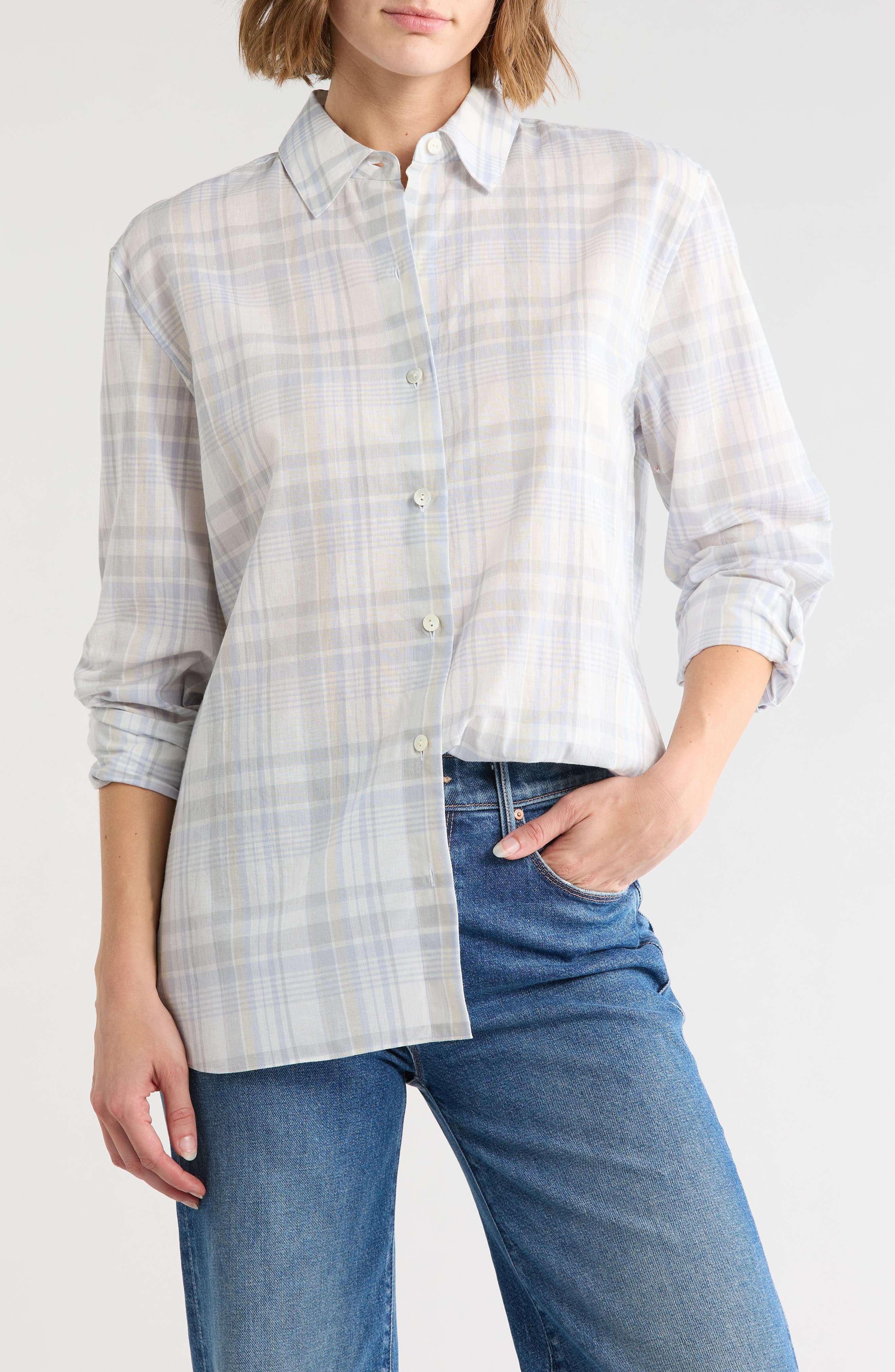 Plaid Menswear Button Shirt
