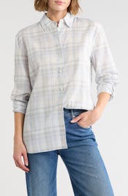 Theory Plaid Menswear Button Shirt