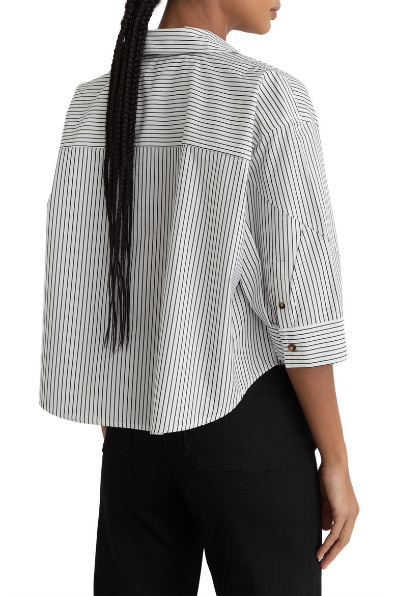 Saoirse Stripe Button-Up Shirt, Alternate, color, IVORY/ BLUE