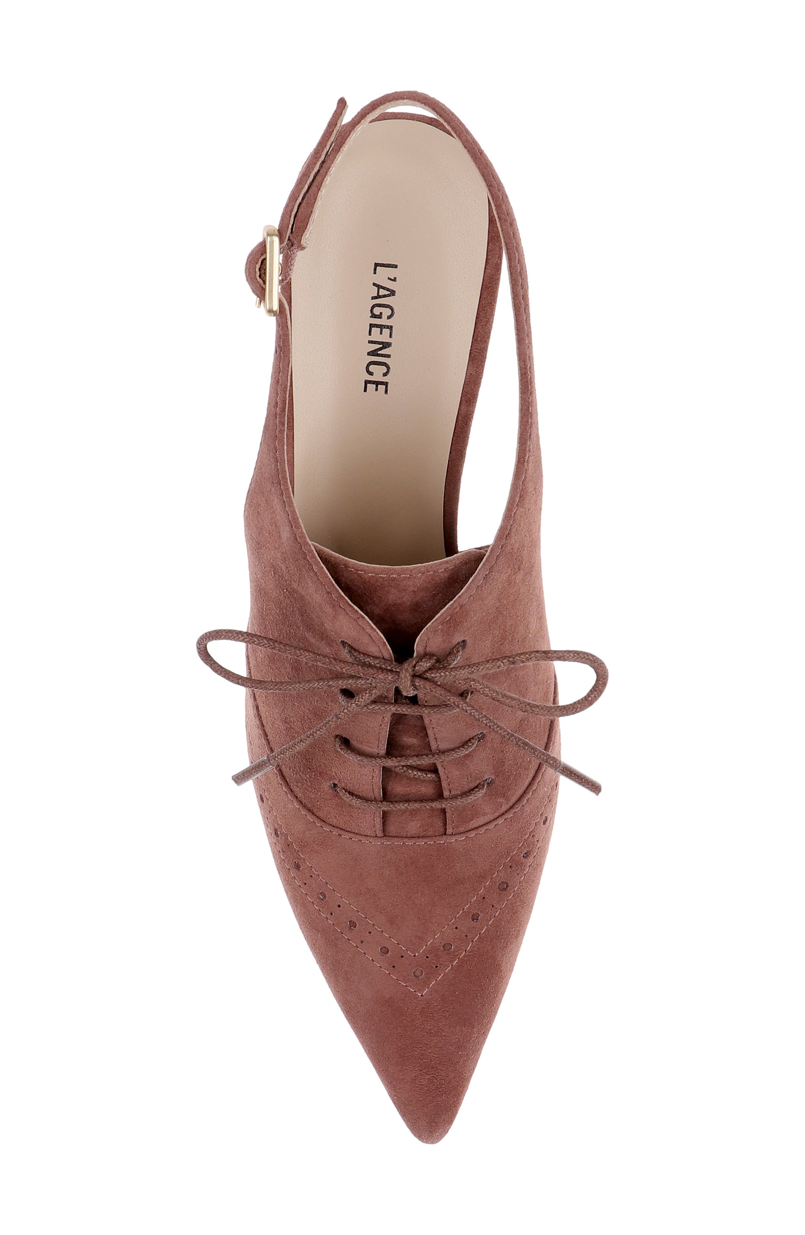 Shreya Pointed Toe Slingback Pump, Alternate, color, HAZEL SUEDE