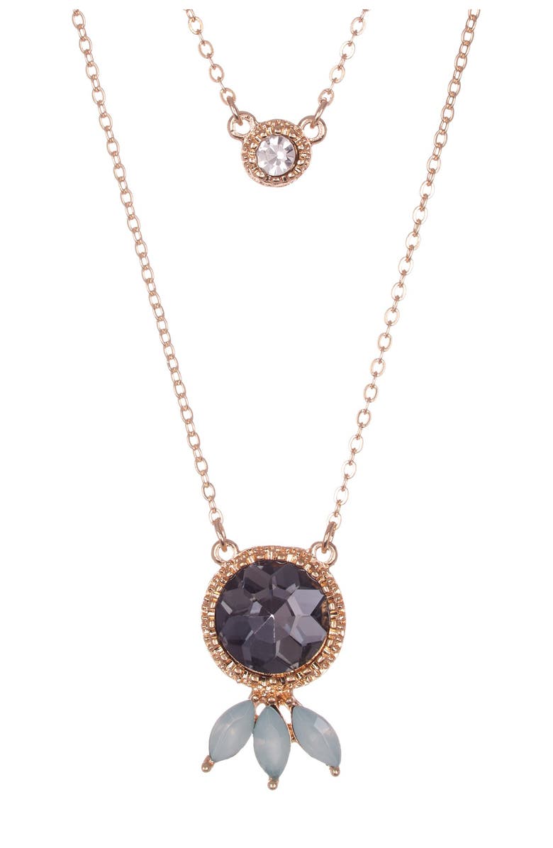 OLIVIA WELLES Alba Simulated Crystal Accent Layered Pendant Necklace, Main, color,