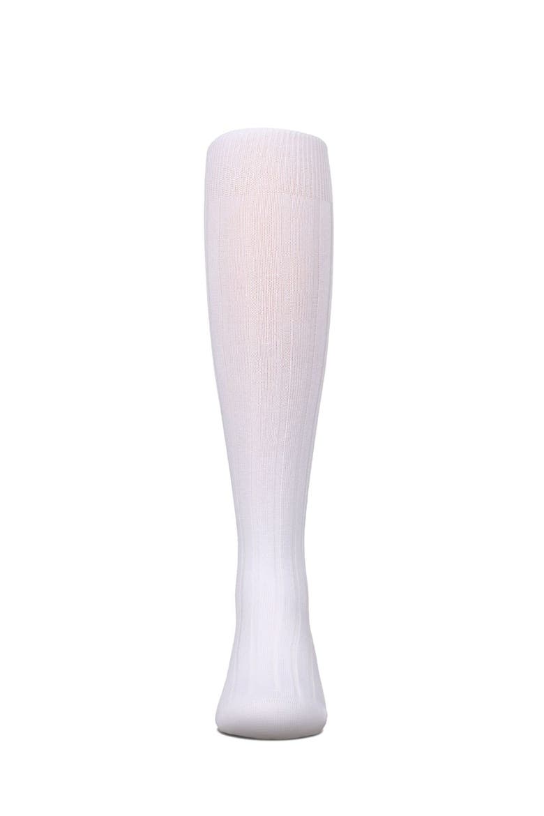 Wide Ribbed Uniform Knee Socks, Alternate, color, White