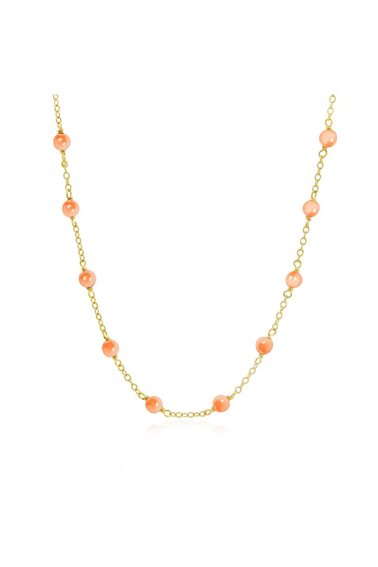 Pink Coral Bead Chain Necklace, Main, color, Pink Coral