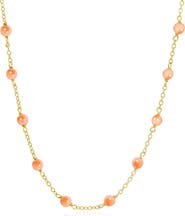 The Lovery Fine Jewelry Pink Coral Bead Chain Necklace