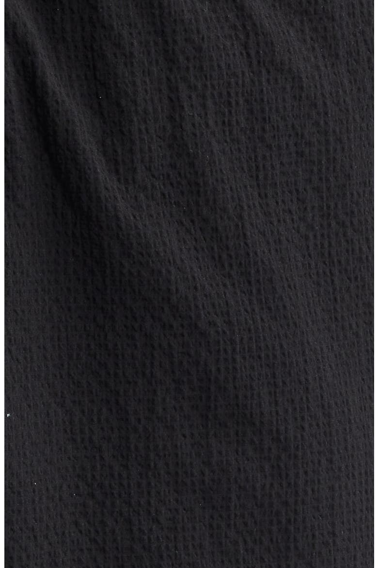 Slim Fit Drawstring Seersucker Shorts, Alternate, color, BLACK