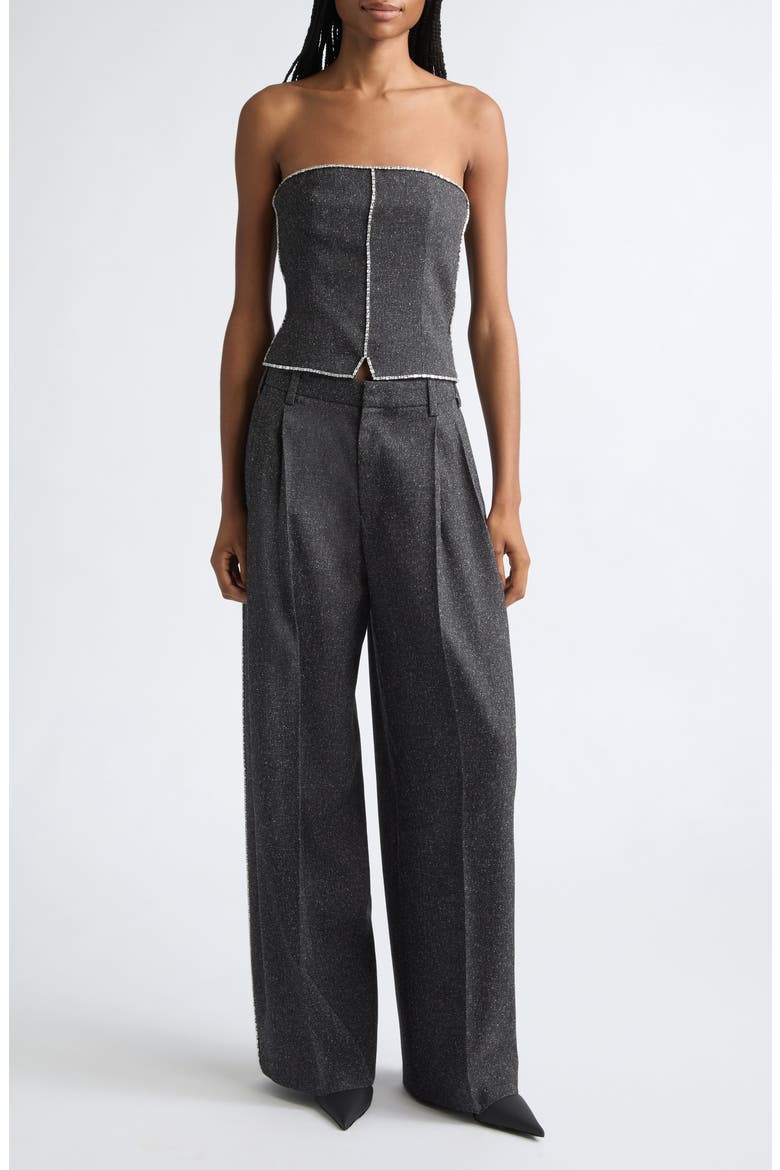 Mid Rise Tailored Wide Leg Pants, Alternate, color, CHARCOAL