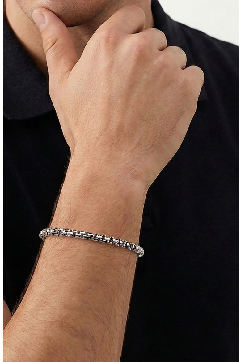 Men's Sterling Silver Chain Bracelet, Alternate, color, STERLING SILVER