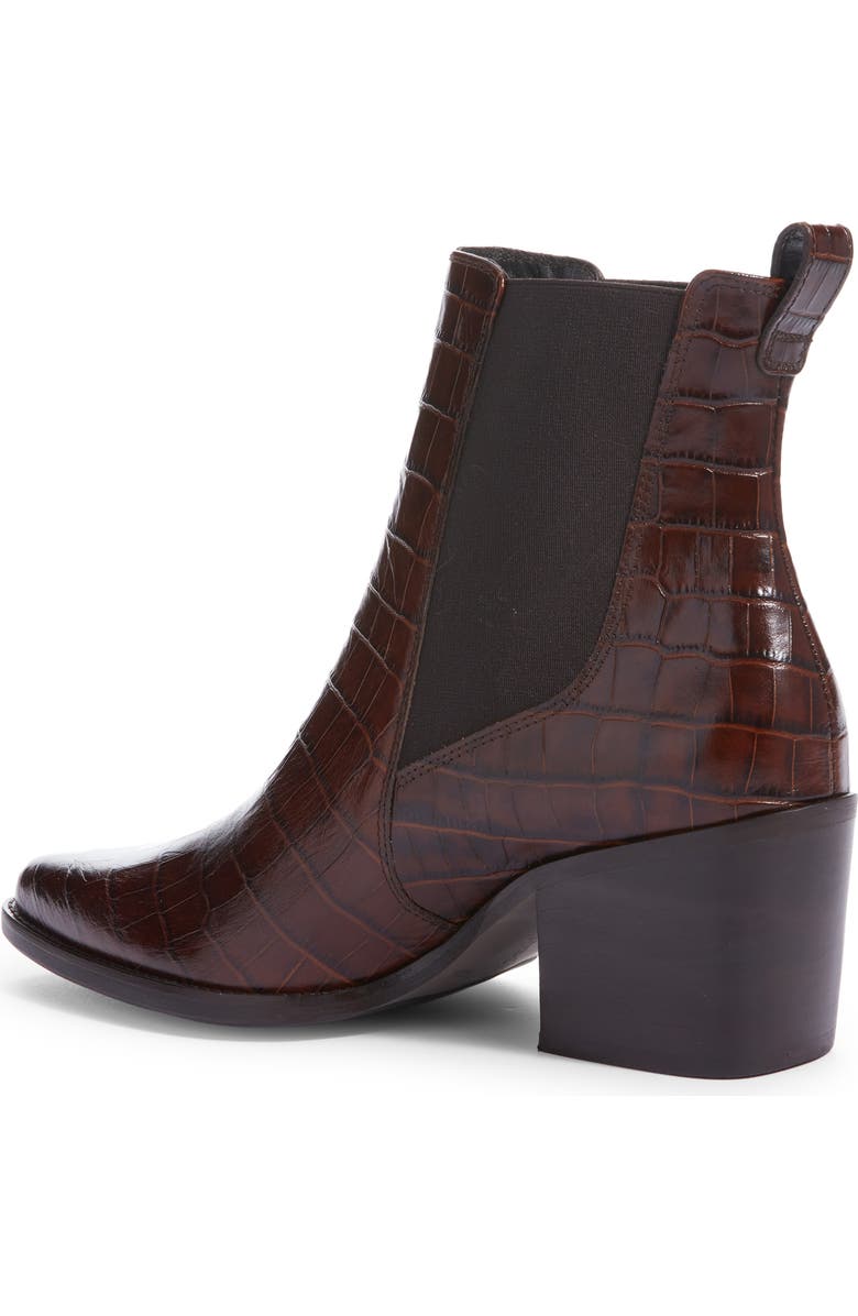 Paul Green Cojo Pointed Toe Chelsea Boot, Alternate, color, Cigar Antic Croco