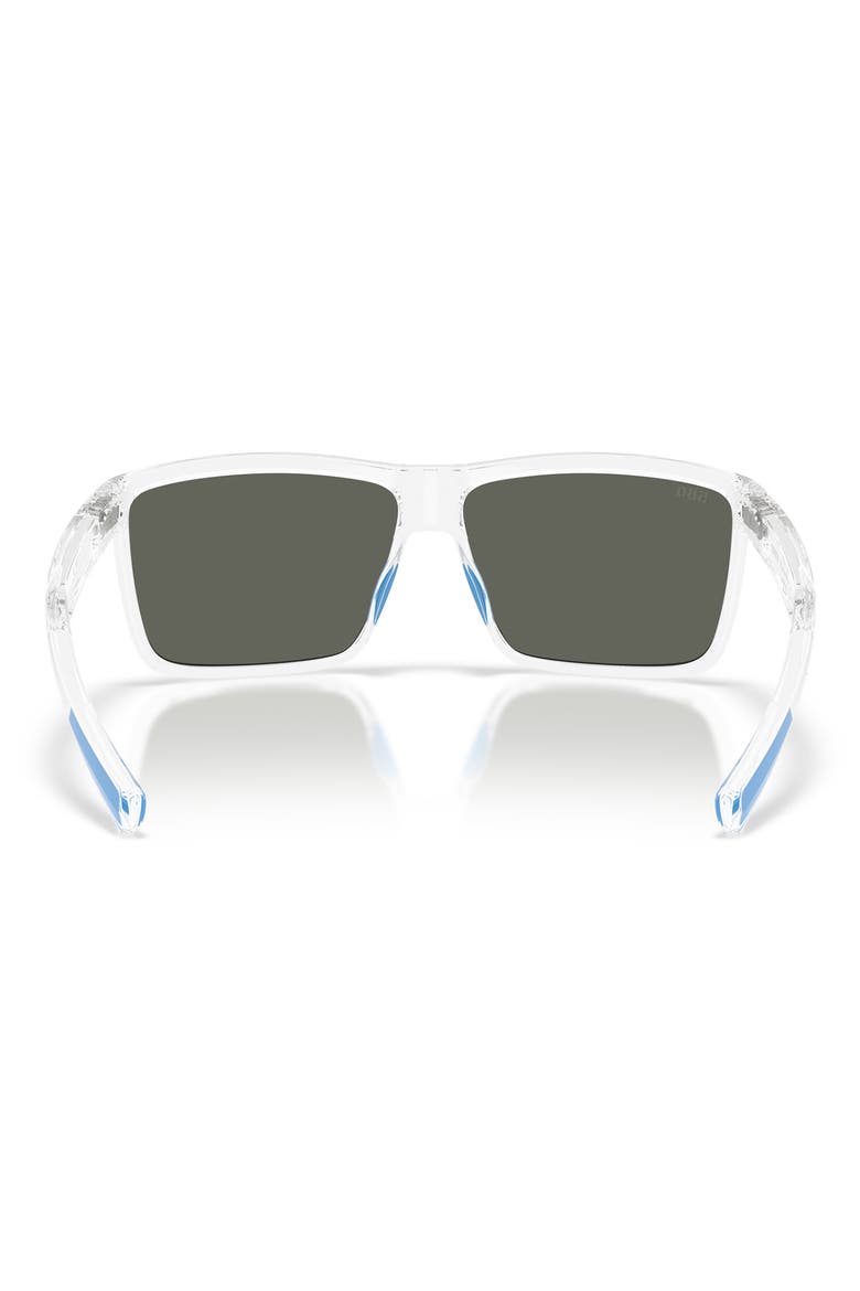 Rinconcito 60mm Polarized Rectangular Sunglasses, Alternate, color, POLISHED CLEAR / GRAY 580G