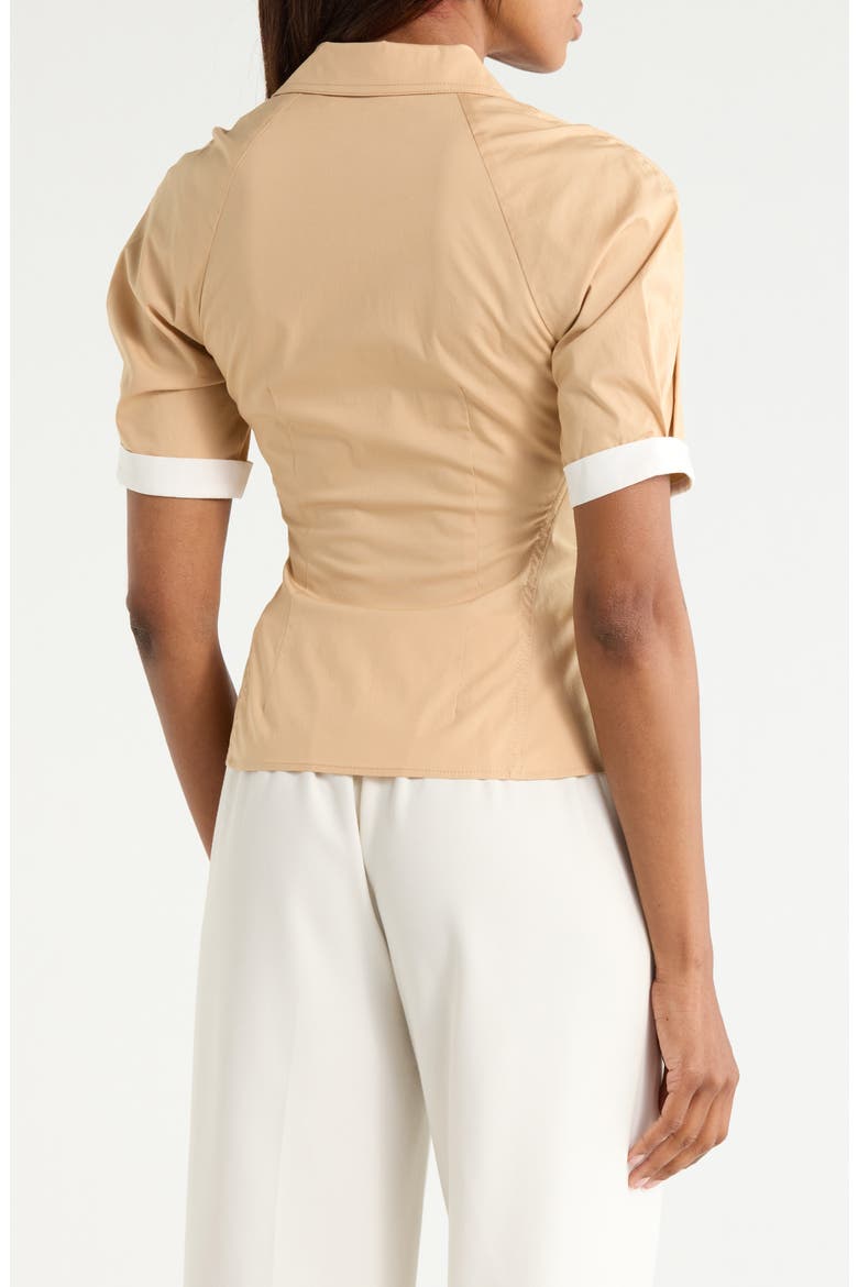 Sheskita Johnny Collar Top, Alternate, color, KHAKI