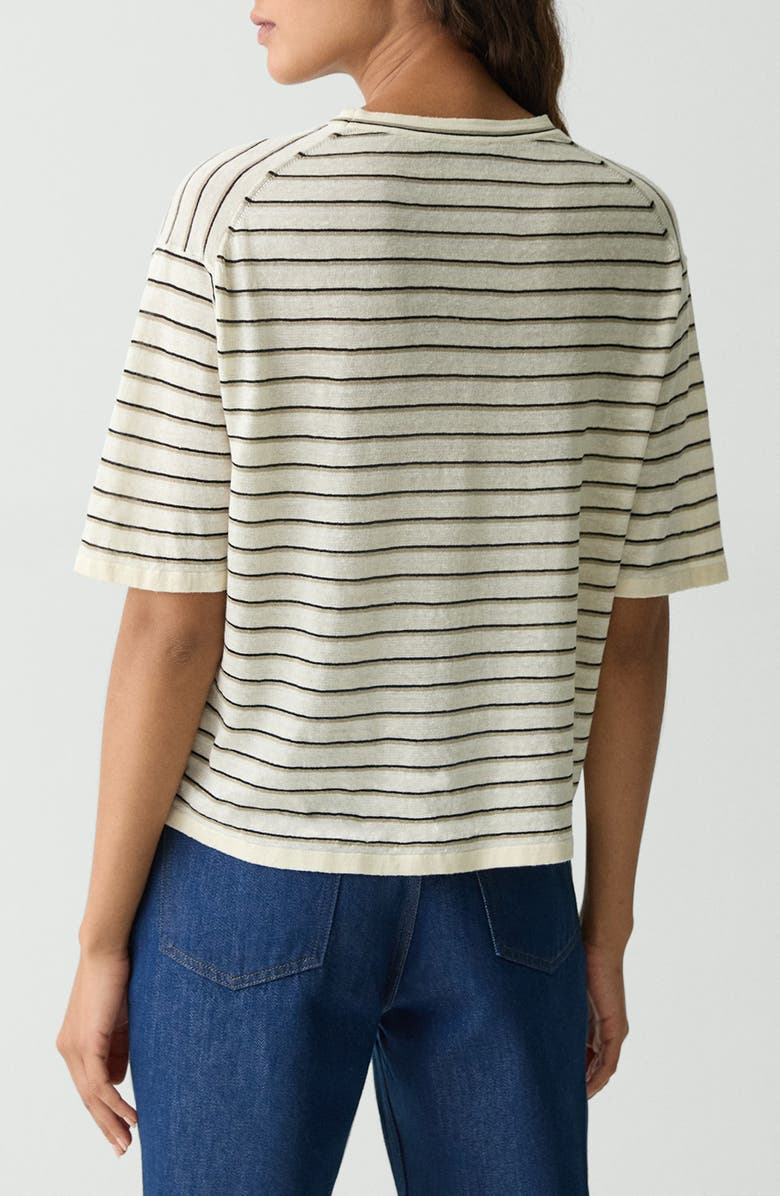 Theory Neo Sag Harbor Stripe Linen Blend Boyfriend T-Shirt, Alternate, color, 