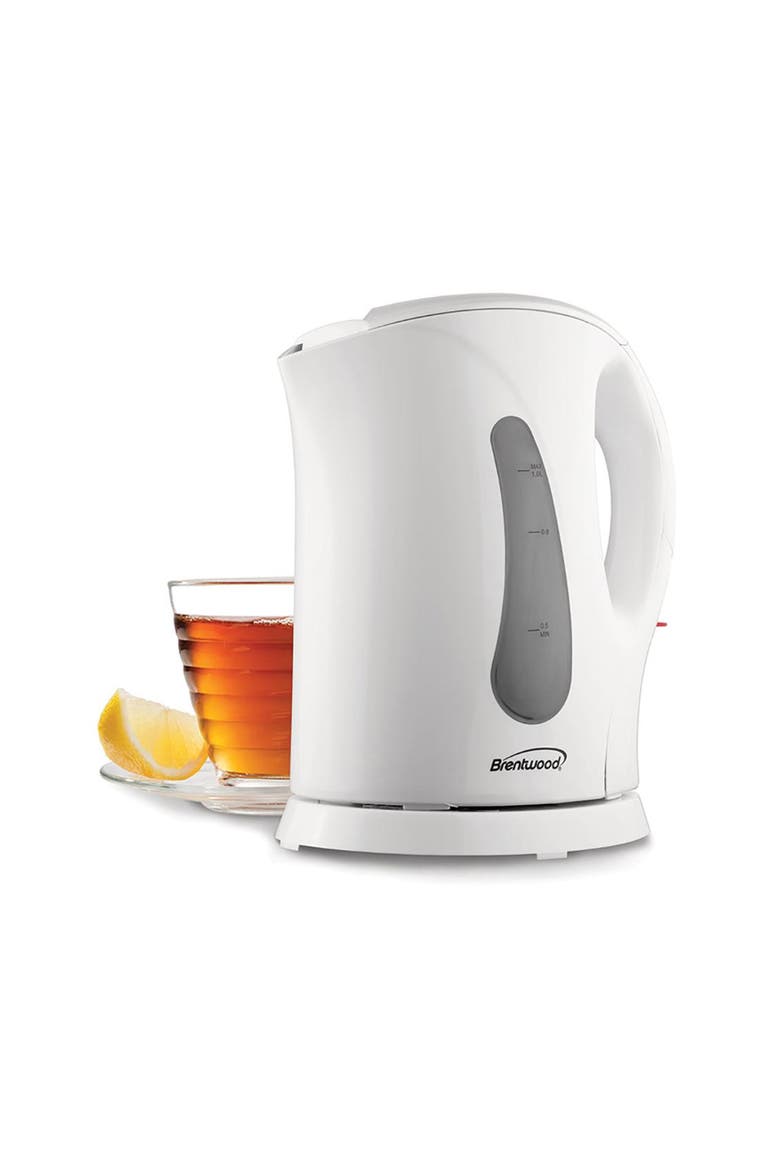 1.0 Liter Cordless Plastic Tea Kettle, Alternate, color, White