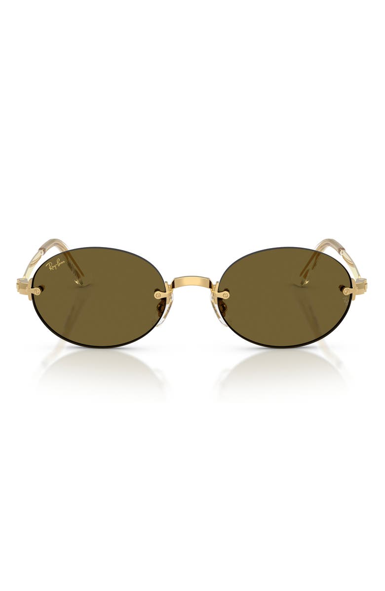 Ray-Ban A$AP Rocky 54mm Oval Sunglasses, Main, color, Arista / Dark Brown